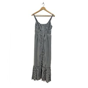Gingham J. Crew Long Ruffled Dress